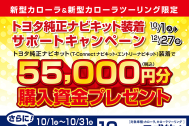 トヨタ純正ナビキット装着サポートキャンペーン